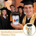 2026 Graduation Gifts, Personalized Name Graduation Mason Jar, Class Of 2026 Cap Kit, Filled With Ribbon, 50pcs Stickers, Congrats Decorations Party Supplies For Him Her Women Men College High School