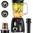 Sangcon 800W Blender for Shakes and Smoothies with 57 Oz Glass Jar & 10 Oz Grinding Cup, Smoothie Blenders and Food Processor Combo for Kitchen with 2 Speeds + Pulse, 6 Fins Blade & Grinding Blade 
