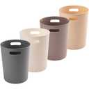 4 Pack Small Trash Can for Bathroom - 3 Gallon/12-Liter Wastebasket, Round Plastic Garbage Container Bin for Bedroom Office.