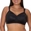 Playtex Women's Wireless Bra, Secrets Perfectly Smooth Wirefree Bra, Full Coverage, US4707 (38DD, Black Side Panel)