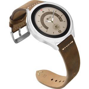 CooBES Genuine Leather Bands Compatible with Samsung Galaxy Watch 6 Classic 43mm 47mm/ Galaxy Watch 42mm/Watch 3 41mm/Watch 4 40mm 44mm, 20mm Sport Smart Watch Bands Adjustable Quick Release Straps for Women Men. (Coffee)