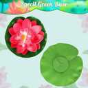 Artificial Lotus Flowers Water Lilies for Pond Pool, 10 Pcs Realistic Floating Foam Lotus Flowers with Lily Pads for Ponds, 4" and 6" Large Lifelike Water Lilies for Fountain Garden Pond Decoration