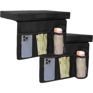 CTWWFS Stadium Seat Cushion, Portable and Thick Bleacher Cushion, Stadium Cushion with Handle and Cup Holder, Bleacher Seat Cushion for Any Outdoor Events (Black-2Pack)