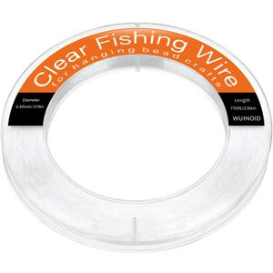 Clear Fishing Line Wire 755 ft, Invisible Monofilament Fishing Line Wire, Nylon String for Hanging Balloons Garland Crafts Picture Decorations, Clear String Threads Cords WUINOID