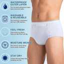 Blosssound 6 Pack Men's Incontinence Underwears Reusable Washable Leak Proof Underwears Protection Incontinence Briefs Men Bladder Control with Regular Absorbency for 150ml(White,Medium)