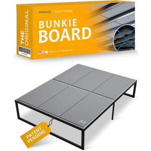 Meliusly Heavy Duty 10mm Bunkie Board Queen Size (60x80'') Patent Pending Low Profile Bed Board Design - Breathable, Noise Minimizing, Moisture Resistant Bunkieboards, Low Profile Bed Support