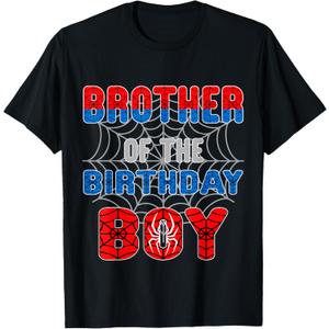 Spider Web Birthday Party Brother of The Birthday Boy T-Shirt, Size 2T