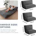 MAXYOYO Folding Sofa Bed, Extra Thick and Long Floor Sofa Convertible Sleeper Chair with Washable Cover, Floor Couch Lounge Bean Bag Bed for Living Room, Dark Grey, 54x95 Inch, Full 54x95 Inch