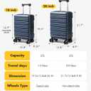 Lekesky 18 Inch Expandable Carry On Luggage Airline Approved, Hard Shell Suitcase with TSA Lock, Lightweight Spinner Wheels for Travel Weekend Trips Men Women, Blue