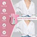 Stitch Gun for Clothes Handheld Stitch Gun Quick Clothing FixerSewing Kit Includes 1,000 Black Fasteners & 1,000 White Fasteners & 6 Needles (Pink)