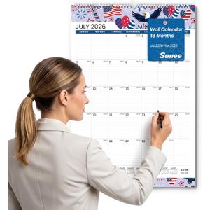 SUNEE 2026-2027 Large Wall Calendar - 21 Months Jul. 2026 - Mar. 2028, 22.75"x15.5" Big Grid Hanging for Organizing & Planning, Seasonal