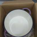 Vintage Style 4.5 Quart Dutch Oven Pot with Lid, Non Stick Enameled Cast Iron Dutch Oven for Bread Baking, Heavy-Duty, Oven Safe Ceramic Cookware Up to 500F for Baking, Braising, Stews, Roasting, Purple