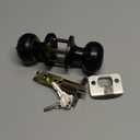 CML Hardware Matte Black Keyed Entry Door Knob for Entrance, Exterior and Interior Use, Round Ball Handle, Stainless Steel