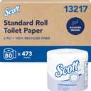 Scott Professional 100% Recycled Fiber Standard Roll Bulk Toilet Paper (13217), 2-Ply, Elevated Design, White, Individually Wrapped (80 Rolls of 473 Sheets, 37,840 Sheet Total)