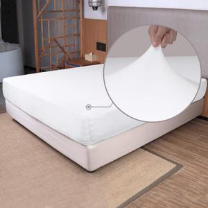 Soft Stretch Full Size Fitted Sheet Only - Jersey Knit, 4-Way Stretchy Snug Fit, Wrinkle Free & Stay in Place, No More Slipping Off for Mattress, Soft & Comfortable - White, Full (Full/Full XL/RV Full)