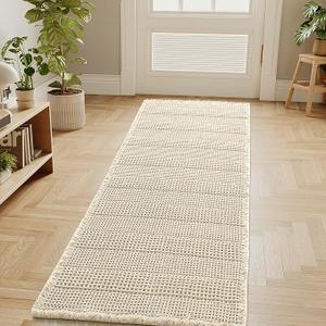 H.VERSAILTEX Waffle Bath Mat Super Absorbent Non Slip Bath Rugs for Beside Tub, 24" x 60", Ivory