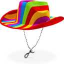 Zodaca Rainbow Cowboy Hat for Pride Parade, Costume Party and Birthday Celebration, Stylish, Festive, Fun One Size Fits Most Pride Accessories, Men and Women Cowboy Hat (Adults One Size)