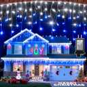 670 LED Christmas Lights with 148Drops, 66ft 12 Modes Hanging ice String Lights with Timer Dimmable & Waterproof, Plug-in Fairy Lights for Indoor Holiday Wedding Christmas Decorations Blue & CoolWhite