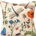 All Smiles 16 x 16 Throw Pillow Covers Outdoor Spring Summer Garden Flowers Farmhouse Outside Furniture Bench Decorative Swing Cushion Set of 4 for Patio Sofa Couch Chair