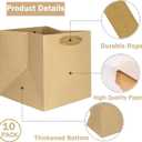 IN-JOOYAA 10 Pcs Small Gift Bags with Tissue Paper Square Gift Bags 6x6x6 Inches with Handles for Gift Giving (Brown)