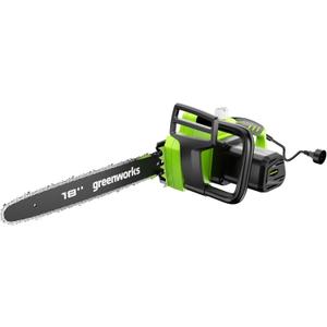 Greenworks 14.5 Amp 18" Corded Electric Chainsaw, Model 20332 with Oregon Bar & Chain, Automatic Oiler, and Tool-Free Chain Tensioning