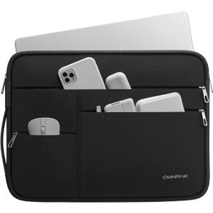 Omnpak for 13.6 inch MacBook Air Case Sleeve Compatible with MacBook 13 inch, 14-inch New MacBook Pro M5/M4/M3/M2/M1 Pro/Max, Water Repellent Laptop Case with Handle (Black)