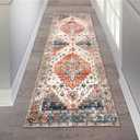 Hallway Runner Rug 2'x6' Distressed Washable Vintage Kitchen Non Slip Bedroom Kitchen Laundry Room (Traditional & Classic)