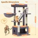 Taoqimiao Cat Tree,38.5-Inch Cat Tower for Indoor Cats,Suitable for Kittens with Luxurious cat condo, Adjustable Baskets and Luxurious Perch MS029SG Smoky Gray