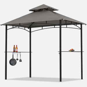 MASTERCANOPY 8 x 5 Grill Gazebo Outdoor BBQ Gazebo Canopy with 2 LED Lights (Grey)