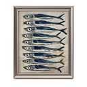 Framed Vintage Canvas Wall Art Decor, Sardine Farmhouse Wall Prints for Kitchen Bedroom Bathroom Office, Rustic Posters for Living Room Aesthetic, Painting Artwork