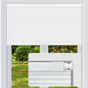 Cordless Cellular Shades, No Drill No Tools Light Filtering Honeycomb Shades, Pleated Blinds for Windows, Easy to Install, White 32" W x 48" H