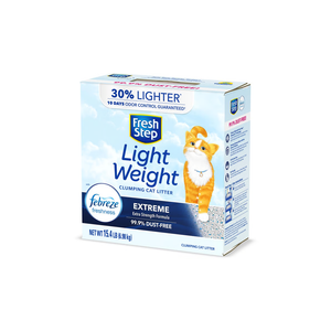 Fresh Step Simply Unscented Light Weight Clumping Litter, Fresh Step Unscented Cat Litter With Activated Charcoal Technology, 15.4 lb. Box