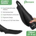 2 x 27 OZ Dog Water Bottle Portable Stainless Steel Convenient Pet Water Dispenser, Leak Proof Puppy Travel Water Bowl for Dog Outdoor Walking, Hiking, Perfect Size For All Dog Breeds, Whole Black (1-Pack)