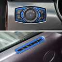 YAMUDA Compatible with 48PCS Decorative Interior Protection Carbon Fiber Sticker for Ford Mustang 2015 2016 2017 2018 2019 2020 2021 (Blue)