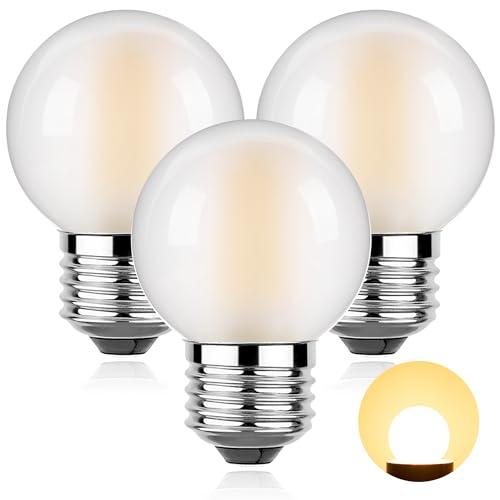 Sphoon Dimmable LED 4W Globe Light Bulb,40W Equivalent E26 Standard Screw Base Small Decorative Bulb for Vanity,Bathroom,Wall Sconces,G16.5 Soft Warm 2700K 480Lumen Frosted,3 Pack
