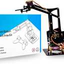 LAFVIN 4DOF Acrylic Robot Mechanical Arm Claw Kit Compatible with Arduino IDE DIY Robot with CD Tutorial