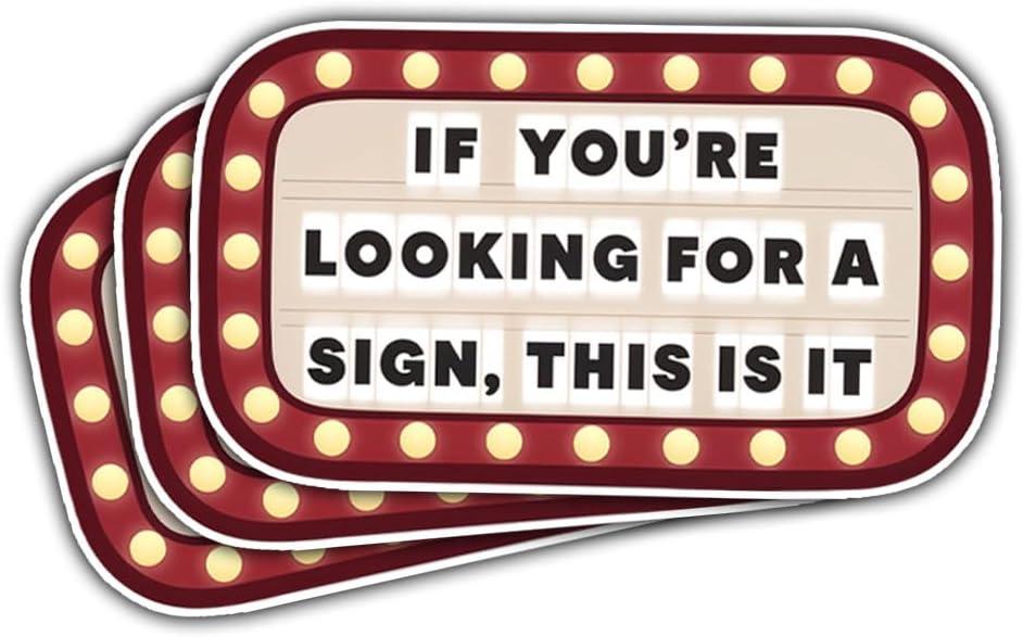 2 x 3 Pcs If You're Looking for A Sign, This is It Sticker, Motivation Sticker, Funny Sticker Die-Cut Waterproof Vinyl Sticker for Laptop Phone 3"x3"