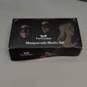 Masquerade Mask for Couples Women and Men - 3 Pack Venetian Gold and Black Lace, Mardi Gras Mask
