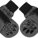 EXPAWLORER Anti Slip Dog Socks to Prevent Licking Paws, Dog Shoes for Hot Pavement, Dog Booties for Large Dogs, Traction Control Boots & Paw Protectors for Hardwood Floors (XX-Large (4 Count), Black)