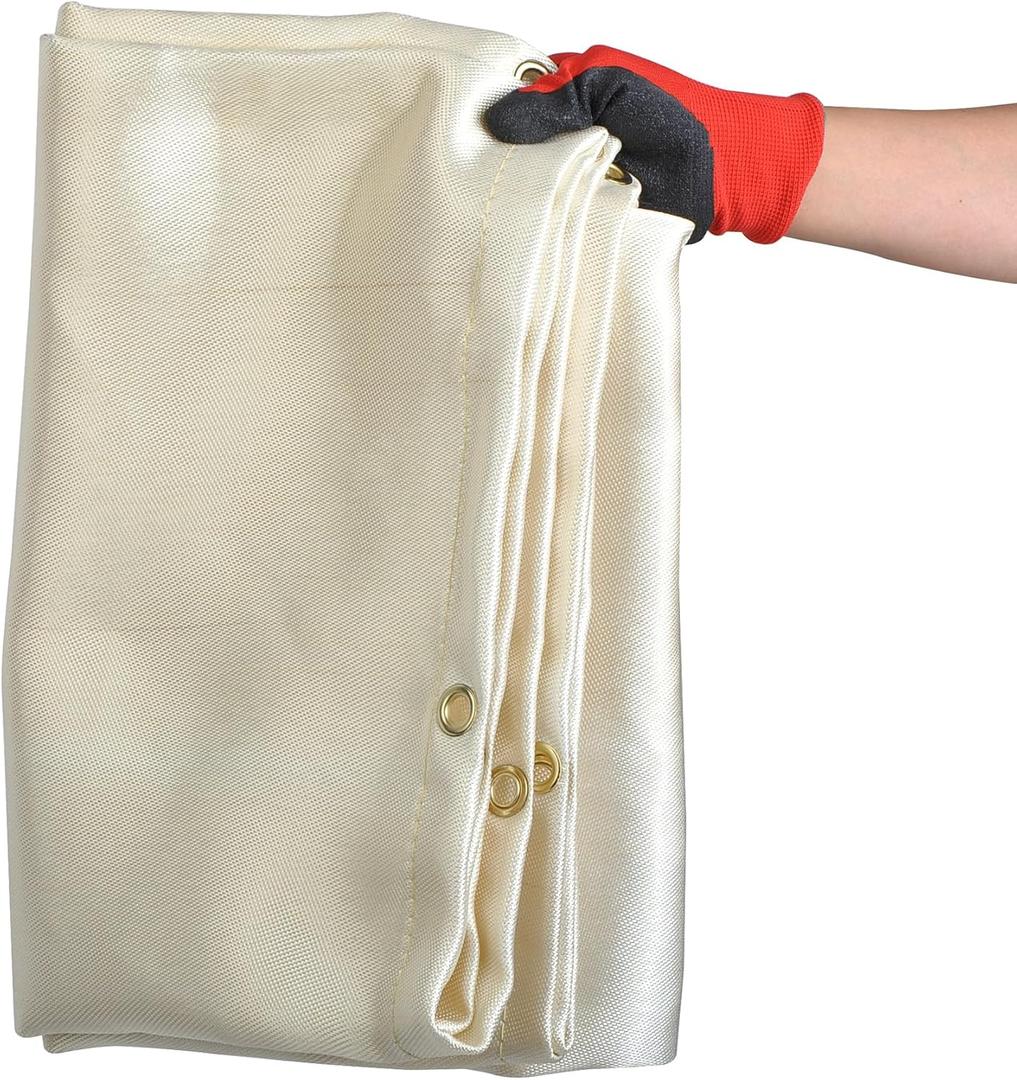 4 Feet x 6 Feet Welding Blanket Fire Flame Retardant Fiberglass Safety Shield Grommets