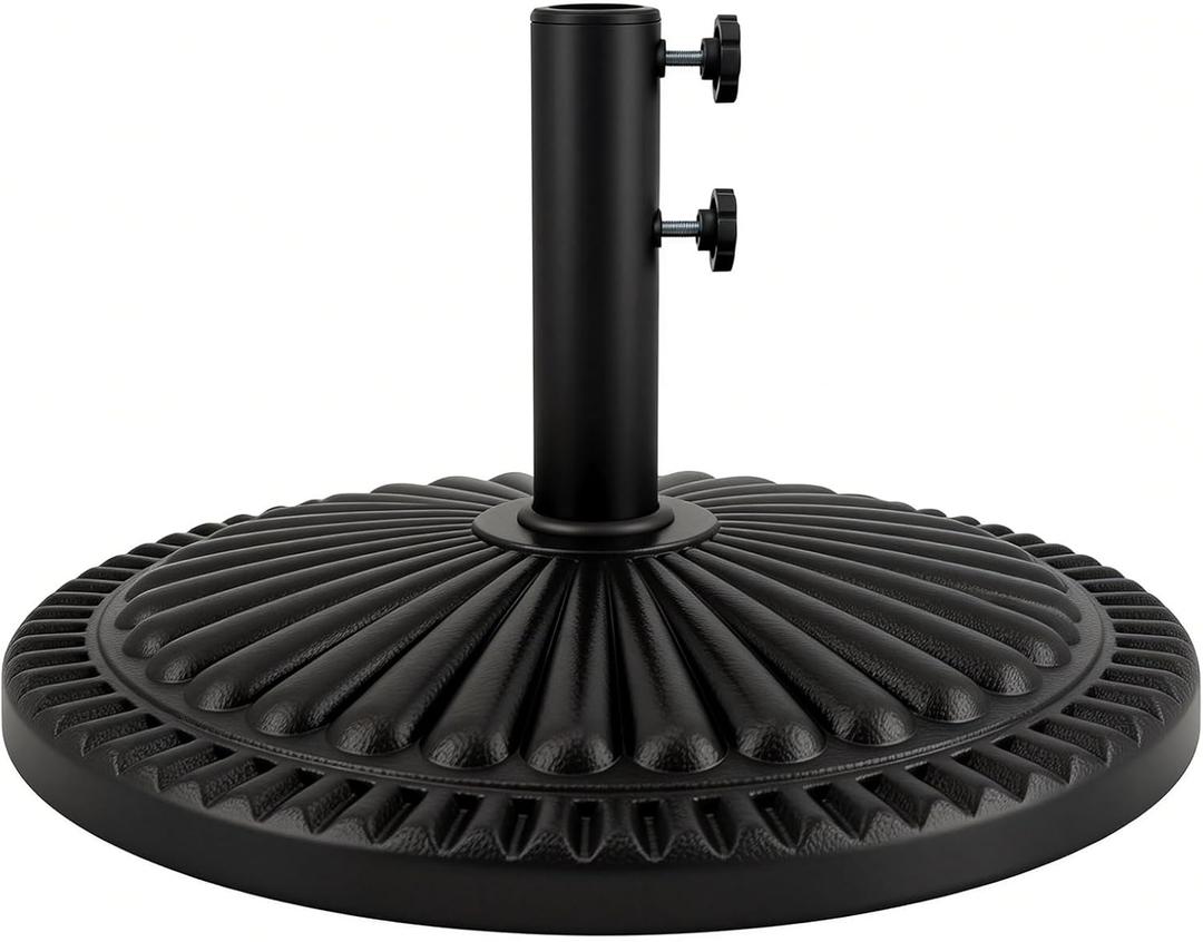 T&Jero 40 lb Round Heavy Duty Patio Market Table Umbrella Base Stand Weight for Outdoor, Black