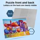 MISITU 1000 Pieces Jigsaw Puzzles for Adults Oil Painting Jigsaw Puzzles 1000-Pieces Puzzles Impossible Hard Difficult Challenging Puzzles for Teen Colourful Tree of Houses Puzzle 28 x 20 inch