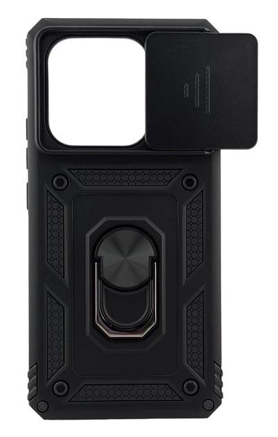 SURITCH for iPhone 16 Plus Case with Magnetic Camera Slide Cover and Adjustable Kickstand, Compatible with MagSafe, Shockproof Bumper Case Slim Protective Cover for iPhone 16 Plus 6.7 Inch, Black