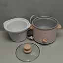 COOK WITH COLOR 2QT Mini Electric Round Slow Cooker - Adjustable Settings, Removable Stoneware Pot, Tempered Glass Lid, Dishwasher Safe, Cool-Touch Side Handles, Dusty Rose