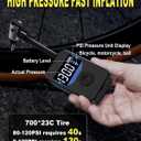 Mini Bike Pump, 130PSI Bike Pump With Gauge Includes Overheat Protection, Electric Bike Air Pump with Presta and Schrader Valve for All Types of Bicycle, Electric Bike Tires and sports balls