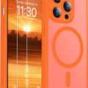 SPIDERCASE Magnetic for iPhone 13 Pro Max Case, Translucent Matte Case with 2PCS Tempered Glass Screen Protector Anti-Scratch Anti-Fingeprint Slim Phone Case for iPhone 13 Pro Max 6.7''Orange