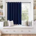 NICETOWN Navy Blue Blackout Curtains 63 inch Length, Grommet Window Treatment Room Divider Thermal Insulated Window Treatments Light Blocking Drapes for Bedroom, 1 Panel, W100 x L63
