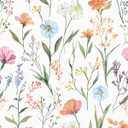 Sevalo Floral Peel and Stick Wallpaper Boho Flower Contact Paper for Cabinet Drawers Botanical Wildflower Contact Paper Self-Adhesive Removable Wallpaper Bedroom Watercolor Cute Nursery 17.3inW 393inL