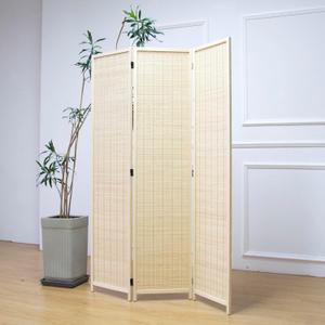 Furnnylane 3 Panel Room Divider and Folding Panel Screen,Bamboo Panel Divider Screen for Room Separation,Beige,67" H x 46" W