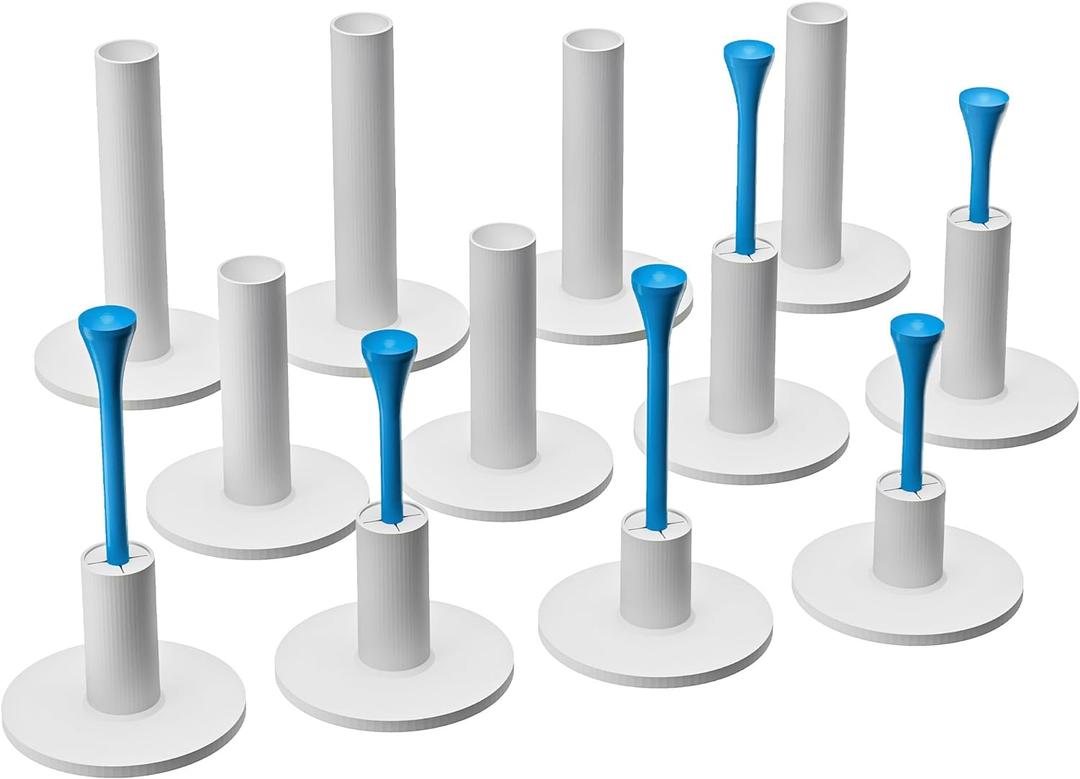 Rubber Golf Tees for Mats, Golf Tee Holder for Driving Range & Simulator, Unbreakable Golf Mat Tee - Golf Accessories for Indoor & Outdoor Practice, 6 Sizes Rubber Tees & 2 Sizes Tees (32 Pcs)
